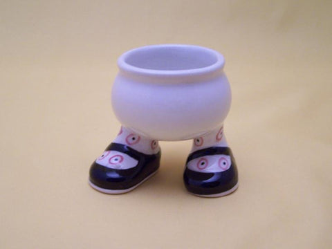 Black Shoes Egg Cup - Carlton Walking Ware Cup