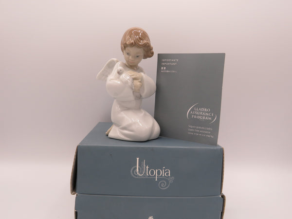 Boxed Lladro Utopia - Loving Protection - Angel & Dove 8245