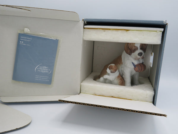 Retired Lladro 8170 Baby Sitting dog figurine