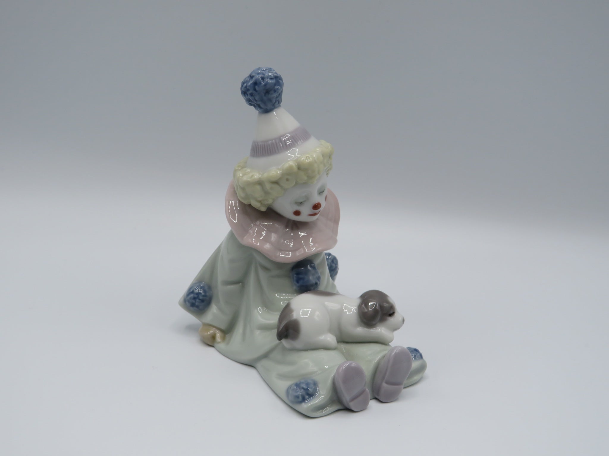 Retired Lladro Pierrot with Puppy 5277