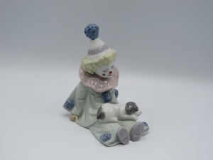 Retired Lladro Pierrot with Puppy 5277