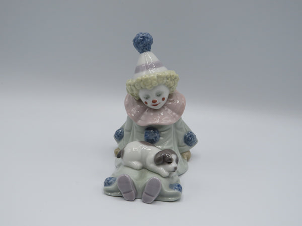 Retired Lladro Pierrot with Puppy 5277