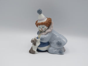 Retired Lladro Pierrot Puppy with Ball 5278