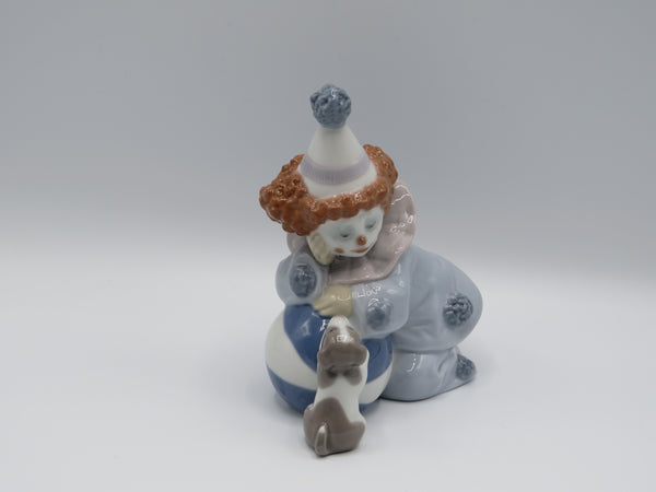Retired Lladro Pierrot Puppy with Ball 5278